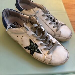 Golden Goose White Sneakers with Black Star